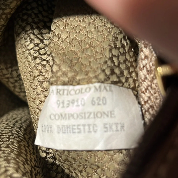 BORBONESE Handbag Global Pattern Beige Suede x Leather - Picture 13 of 17